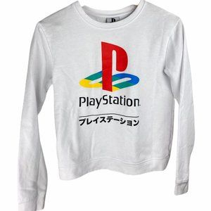 SONY PLAYSTATION Women's White Crew Neck Sweater S